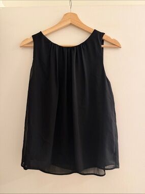 Sam Edelman Black Sleeveless Chiffon Tank Top Size XS